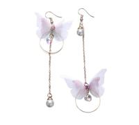 HOMOCONO Boucles D'oreilles Pendantes Asymétriques Polies Finement Élégantes et Hypoallergéniques en Alliage Or Anneaux Creux et Ailes pour Banquet de Mariage ou Soirée