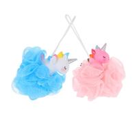 HOMOCONO Boule Exfoliante Bain en Pe et Pvc, Lot de 2 Pièces, Nettoyage Peau et Élimination des Cellules Mortes, Design Simple, pour Garçon et Filles