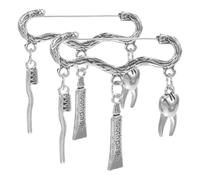 HOMOCONO Broche de Dentiste Argenté en Alliage de Zinc 2pcs, Accessoire Polyvalent pour Étudiants en Médecine, Présent Original pour Remise de Diplôme