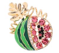 HOMOCONO Broche Pastèque Émail et Cristaux Épingle à Col pour Femme Accessoire Vestimentaire Clip Pratique pour Châles et Manteaux Cadeau Mode Original
