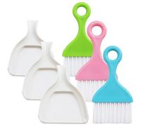 HOMOCONO Brosses de Nettoyage Multifonctionnelles Pelle Balayette en Plastique Ensemble de 3 pour Nettoyer Débris et Poussière pour Bureau et Plan de Travail