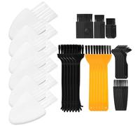 HOMOCONO Brosses de Nettoyage pour Rasoir 48 Pcs, Mini Format, Plastique Noir et Manche Orange, Brosse Tondeuse et Brosse Clavier, pour Interstices et Entretien Quotidien des Appareils
