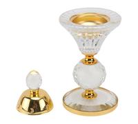 HOMOCONO Brûleur de Parfum et Facile à Utiliser, Ornement Exotique Élégant en Cristal et Métal Or, Rechargeable Ambiance Parfumée pour Décoration Intérieure