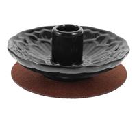 HOMOCONO Brûleur Parfum Céramique Moderne Noir avec Fond Stable et Joint D'étanchéité, Porte-Parfum Décoratif pour Purification de Sauge la Maison
