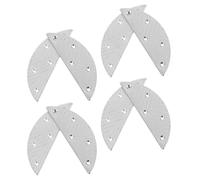 HOMOCONO Capuchons de réparation de talon, talonnettes pour bottes, 4 paires, fer argenté, forme demi-lune, anti-abrasion, pour environnements à fort et surfaces pluie