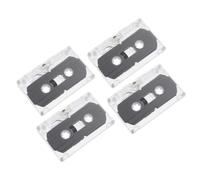 HOMOCONO Cassette Audio Vierge 30 4 Pièces en Plastique Transparent pour Enregistrement Vocal Musique Éducatif Rétro Boîtier Rigide Festival Présent