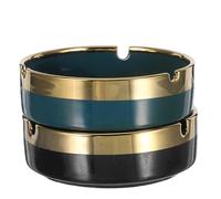 HOMOCONO Cendrier de Terrasse en Céramique Rond, Portable et Facile à Nettoyer, Accessoire Chic pour Balcon et Salon, Style Rétro et Moderne