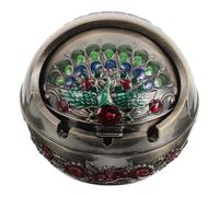 HOMOCONO Cendrier Décoratif avec Couvercle Portable Et Résistant Aux Chutes Cendrier pour Salon Salle à Manger Et Patio Cadeau Pratique Élégant pour Hommes