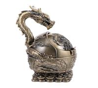 HOMOCONO Cendrier Metal Vintage avec Couvercle Porte-Cendres Compact pour Balcon Bureau Et Extérieur Anti-fumée Et Décoratif