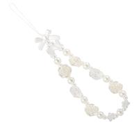 HOMOCONO Chaînette de Breloques pour Téléphone à Fleurs en Acrylique Légère et Décorative Perles Imitation Rose et Forme Papillon pour Accessoires de Téléphone Portables
