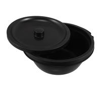 HOMOCONO Chaise Percée pour Adultes en Plastique Noir avec Confort Ergonomique et Support Solide, Toilettes Portables à Seau Adaptées pour Usage à Domicile des Seniors