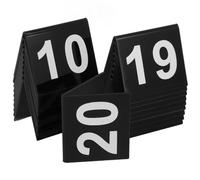 HOMOCONO Chevalets de Table Numérotés en Acrylique Noir, Impression Double Face, Forme en V Élégante pour Numéro de Table Mariage, Lot de 20 Pièces Pratiques