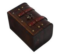 HOMOCONO Coffre Au Trésor Vintage Bois avec Serrure Boîte Décorative Portable pour Souvenirs Coffre De Pirate pour Salle De Classe