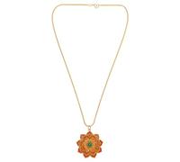 HOMOCONO Collier à breloques en émail avec fleur de lotus pour femme, style vintage, bijou de mariage, amulette de protection, pour homme et femme