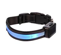HOMOCONO Collier Lumineux de Sécurité Nocturne pour Chien 3 Modes D'éclairage, Recharge USB et Panneau Solaire, Nylon et Plastique Solide, pour Balades Nocturnes