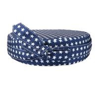 HOMOCONO Coussin Rehausseur de Chaise Rond pour Garçon et Filles Bleu Antidérapant en Cuir Synthétique et Mousse Haute Densité, Confortable et Facile à Ranger pour Usage la Maison