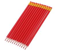 HOMOCONO Crayons de Couleur Rouges Hexagonaux avec Gomme, Lot 12 en Bois | Effaçables, Prétaillés, Prise Confortable, pour Dessin, Gribouillage, Contrôle et Repérage Technique