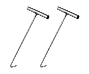 HOMOCONO Crochets en T pour Levage de Plaques d'Égout, Lot de 2 en Acier Inoxydable, Surface Lisse, Usage Industriel pour Regards et Canalisations d'Égout