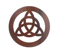 HOMOCONO Décoration D'autel Pentacle en Bois Sculpté Rétro, Fête Halloween | Motif Étoile à Base Plate, pour Yoga et Lecture Tarot, 1 X Altar Mat