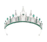 HOMOCONO Diadème Princesse Cristal Couronne gothique sombre vintage pour mariage, bal de promo, cosplay, concours de beauté - Accessoire photo pour cérémonie de passage à l'âge adulte (Style
