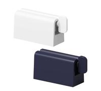 HOMOCONO Distributeur de Dentifrice Accessoire Pratique en Abs à Pression Blanc 2 Pièces Tampon en Silicone Démontables et Lavables pour Salle de Bain Adapté aux Adultes et Garçon