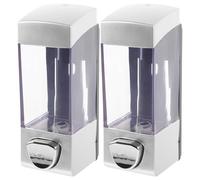 HOMOCONO Distributeur de Savonnette Mural Capacité Large et Portable en Abs Transparent 350ml Design Moderne Lot de 2 Pièces pour Salle de Bain