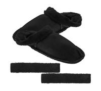 HOMOCONO Doublures de Pantoufles Duveteuses Noires en Peluche Semelles Intérieures Amovibles, Chaudes et Confortables pour Chaussures D'hiver, 1 Paire