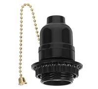 HOMOCONO Douille E27 Interrupteur à Tirette Noire en Bakélite pour Lampe de Table et Lampadaire 7.2 X 7.2 X 7.2 CM Adaptée à Ampoules Courantes et Éclairage Intérieur