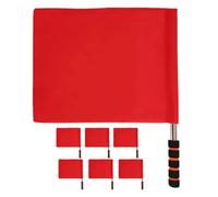 HOMOCONO Drapeaux d'Arbitre de Football 7pcs, Drapeau de Signalisation Rouge, Manche en Mousse, Tige en Acier Inoxydable, Dimensions Standardisées pour Compétitions Sportives et Activités