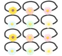 HOMOCONO Élastiques à Cheveux en Plastique et Résine 30 Pièces Petites Marguerites Accessoire Mode et Confortable pour Cheveux Moyens à Épais