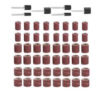 HOMOCONO Ensemble de 66 Disques de Ponçage Mandrins en Caoutchouc, Bandes de Ponçage 120 Grain en Oxyde D'aluminium, pour Ongles Artificiels et Usage Domestique