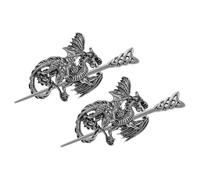 HOMOCONO Épingle à Cheveux Dragon Celtique 2 Pièces Métal pour Chignon Femme Accessoires Coiffure Cérémonie et Mariage