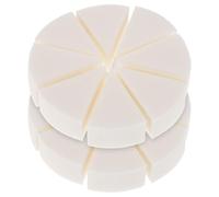 HOMOCONO Éponge à Maquillage Triangulaire Expérience Maquillage Confortable en Latex Blanc Lot de 2 Évite le Gaspillage de Cosmétiques pour Application Sèche et Humide