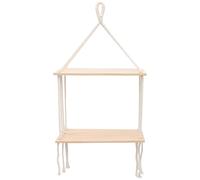 HOMOCONO Étagère Murale Décorative à Double Couche en Corde de Coton Beige Rangement Pratique et Style Unique pour Décoration Maison ou Chambre