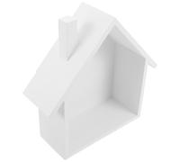 HOMOCONO Étagère Murale en Bois de Maison, Blanche, Rustique | Rangement Mural Décoratif, pour Objets du Quotidien et Collections, Style Ferme, Usage Garçon et Filles, 24x7,8cm