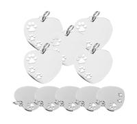 HOMOCONO Étiquettes Identification pour Chien Forme Cœur Acier Inoxydable 10 pièces Compactes et Légères pour Suspension DIY et Gravure Nom