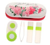 HOMOCONO Étui à Lunettes Double Couche Portable Rouge, Boîte à Lentilles D'extérieur Étanche Miroir, Rangement Pratique pour Lentilles De Contact Et Lunettes De Voyage, Accessoire Santé Visuelle