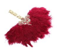 HOMOCONO Éventail Plume avec Strass pour Mariage Accessoire De Performance pour Noces Éventail Décoratif à Main pour Bride Et Demoiselles Honneur