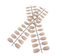 HOMOCONO Faux Ongles Longs en Plastique Beige Mats Design Unique, Faciles à Coller, Décoration D'ongles pour Femmes et Filles, Ensemble de Nail Art Élégant et Pratique