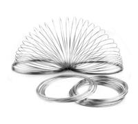 HOMOCONO Fil Mémoire Argenté en Métal 0,6 Mm pour Création de Bracelets, Pack de 100 Boucles pour DIY et Bijoux