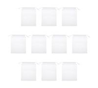 HOMOCONO Filet en Tissu Non tissé 10 pièces pour appâts Blanc avec Fermeture Facile, adapté à la pêche et ramassage d’Objets trouvés