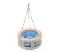 HOMOCONO Hamac Suspendu en Bois de Pin pour Petits Animaux comme Chinchillas et Hamsters, Facile à Installer Coussin et Trois Chaînes Métalliques, pour Cage Couleur Couleur Aléatoire