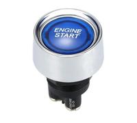 HOMOCONO Interrupteur D'allumage à Bouton Poussoir 12v 24v Lumière LED Bleue, Design en Abs et Alliage D'aluminium, pour Démarrage Automatique de Voiture