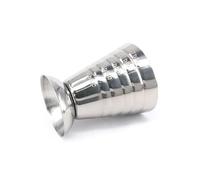 HOMOCONO Jigger en Acier Inoxydable 75ml Argenté Graduation Précise, Anneaux de Mesure pour Dosage Uniforme, Lot de 3 Tasses à Mesurer pour Bar Cuisine
