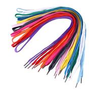HOMOCONO Lacets Plats pour Baskets, 12 Paires, Polyester Nylon, Chaussures de Tennis Couleur Aléatoire