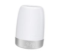 HOMOCONO Lampe de Chevet LED Tactile avec Réveil Simulateur Aube Lumière Ambiance Colorée et Minuterie Veilleuse pour Chambre et Table de Nuit