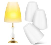 HOMOCONO Lampes de Table avec Abat-jour Plastique Blanc pour Chevet Chambre Bureau Salle de Soin ou Rangement DIY Moyen