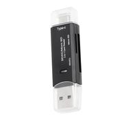 HOMOCONO Lecteur de Carte Micro USB Type-c USB 2.0 Portable, Noir