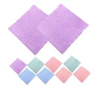 HOMOCONO Lingettes Démaquillantes Microfibre 10 Pièces, Serviettes Visage 25X25 CM, Polaire Corail, Nettoyage Doux pour Peaux Sensibles, Réutilisables pour Femmes Couleur Aléatoire