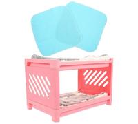 HOMOCONO Lit Multifonction Plastique, pour Hamster, Cachette Amovible, Rose | Double Couche pour Petits Animaux, Coussin et Mouchoirs Inclus, Design Unique, Facile à Nettoyer, Décor Maison
